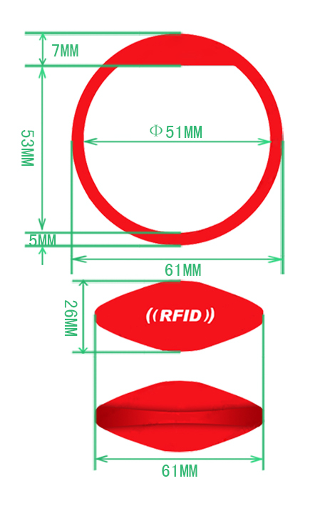 Bold Oblate RFID Silicone Wristband