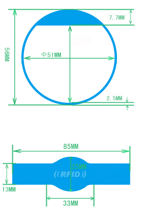 RFID oval silicone wristband