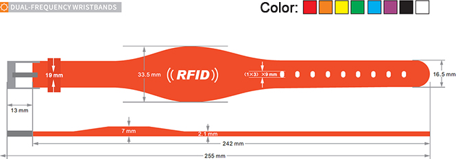 RFID two chips wristband