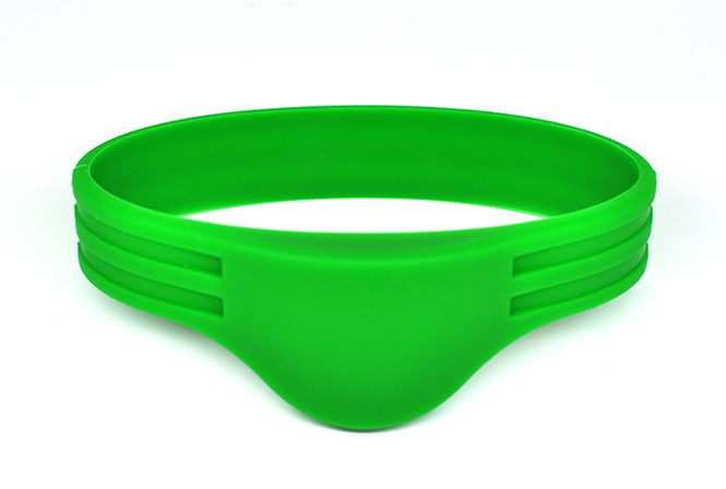 Double Groove Half Round RFID Silicone Wristband