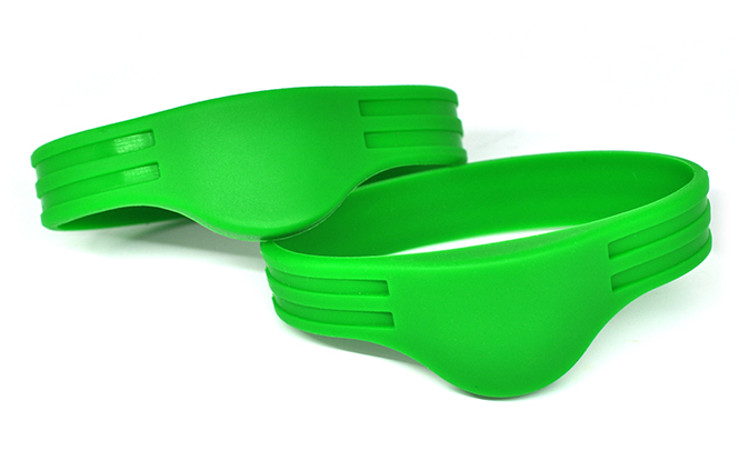 Double Groove Half Round RFID Silicone Wristband