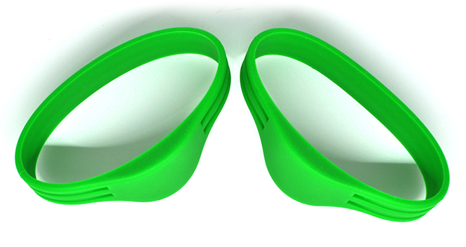 Double Groove Half Round RFID Silicone Wristband