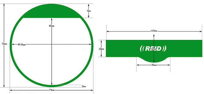 Half Round RFID Silicone Wristband