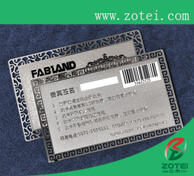 metal barcode card