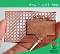 rose-colored metal card