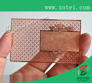 rose-colored metal card