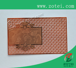 rose-colored metal card