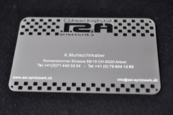 stainless card + laser carving