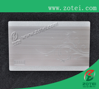 wire drawing silver metal card